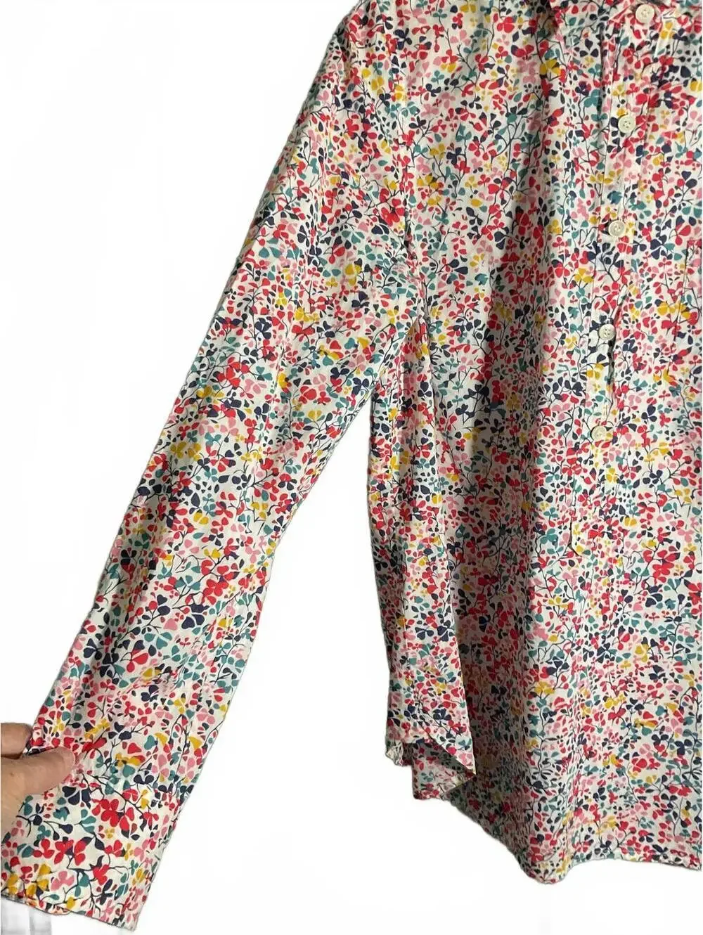 J. Crew Liberty of London Floral Print Long Sleeve Button-Up Shirt Sz. 10
